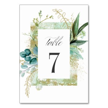 Wild Meadow | Green Botanical Wedding Table Number by YourWeddingDay at Zazzle