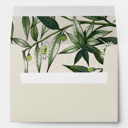 Wild Meadow  Greenery Botanical Wedding  Envelope