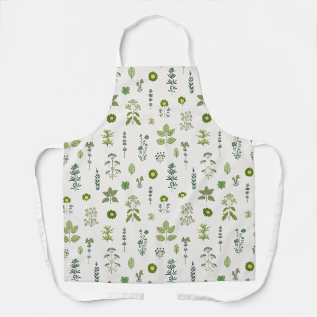 Wild Meadow Herb Green Apron (Front)