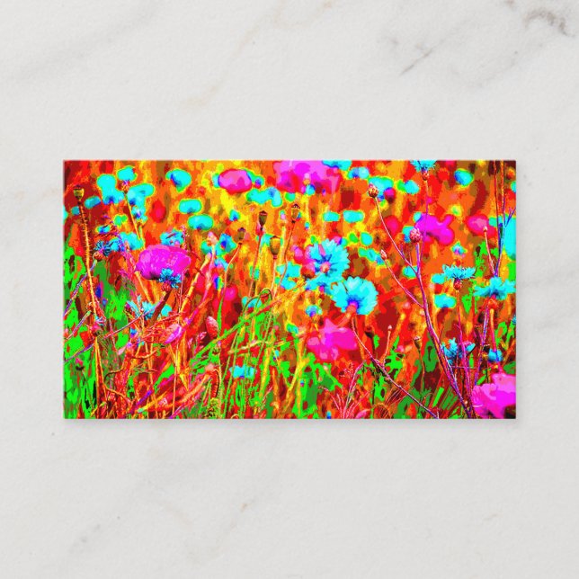 Wild Meadow in Bloom Pop Art Enclosure Card (Front)