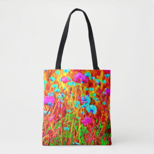 Wild Meadow in Bloom Pop Art Tote Bag