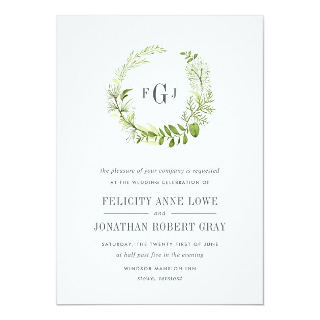 Wild Meadow Monogram Wedding Invitation