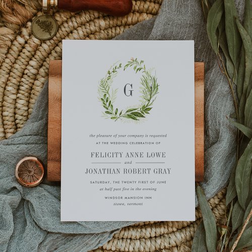 Wild Meadow Monogram Wedding Invitation