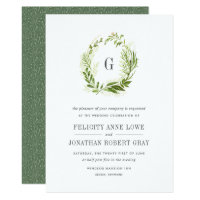 Wild Meadow Monogram Wedding Invitation