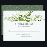 Wild Meadow RSVP Card<br><div class="desc">Designed to coordinate with our Wild Meadow wedding collection, this fresh green botanical RSVP card features a spray of greenery topping your desired response date and custom accept and decline wording.</div>