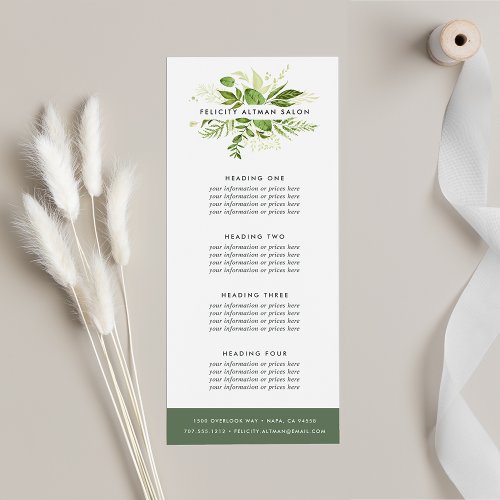 Wild Meadow  Services or Price List Rack Card