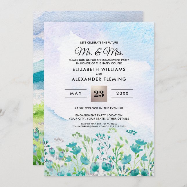 Wild Meadow | Spring Engagement Party Invitations (Front/Back)