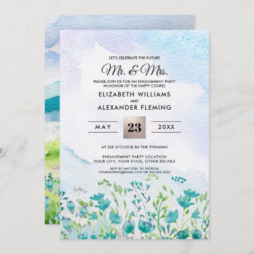 Wild Meadow  Spring Engagement Party Invitations
