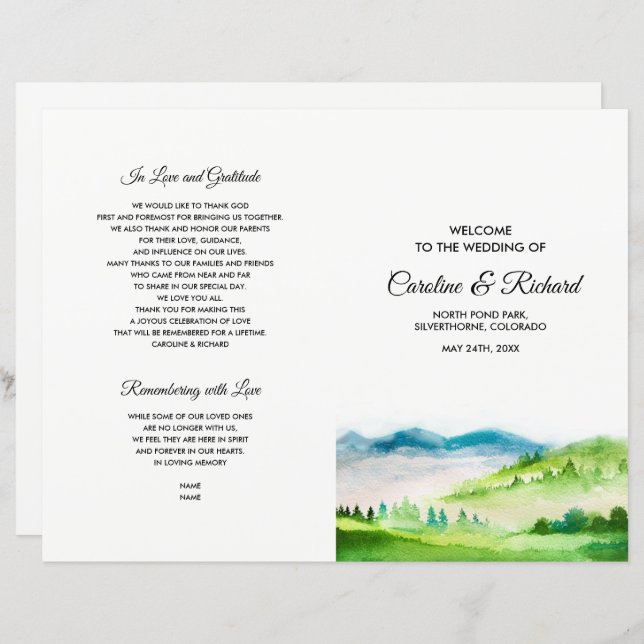 Wild Meadow | Spring Mountain Wedding Programs (Front/Back)