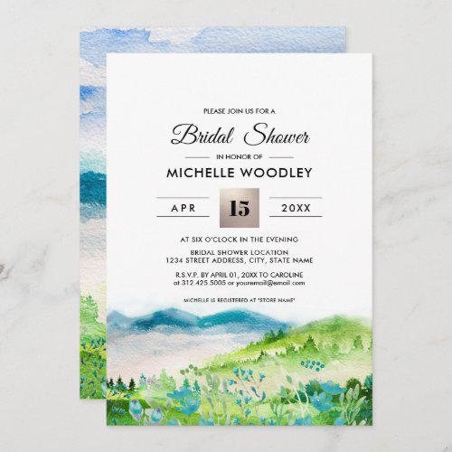Wild Meadow  Spring Mountains Bridal Shower  Invi Invitation