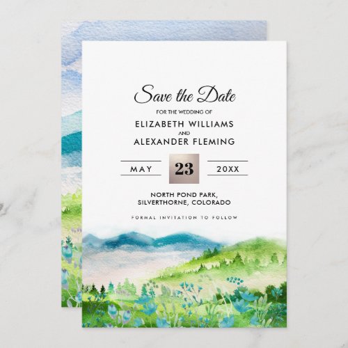 Wild Meadow  Spring Mountains Save the Date Cards
