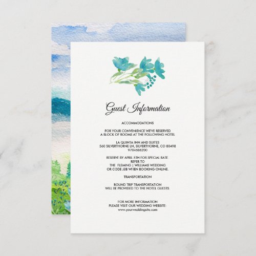 Wild Meadow Spring Mountains Wedding Details Cards