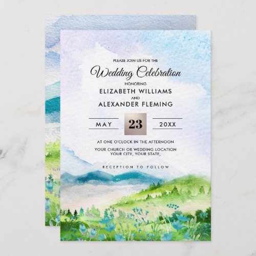 Wild Meadow  Spring Mountains Wedding Invitations