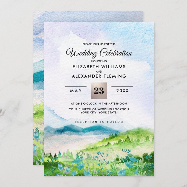 Wild Meadow | Spring Mountains Wedding Invitations (Front/Back)