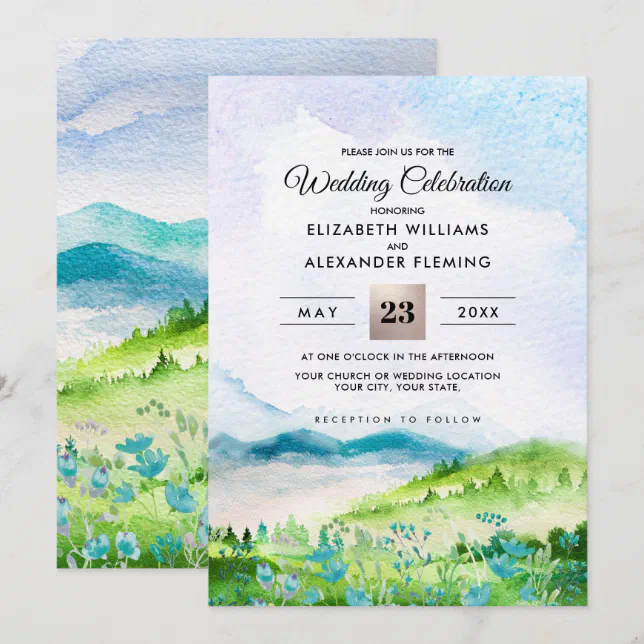 Wild Meadow | Spring Mountains Wedding Invitations | Zazzle