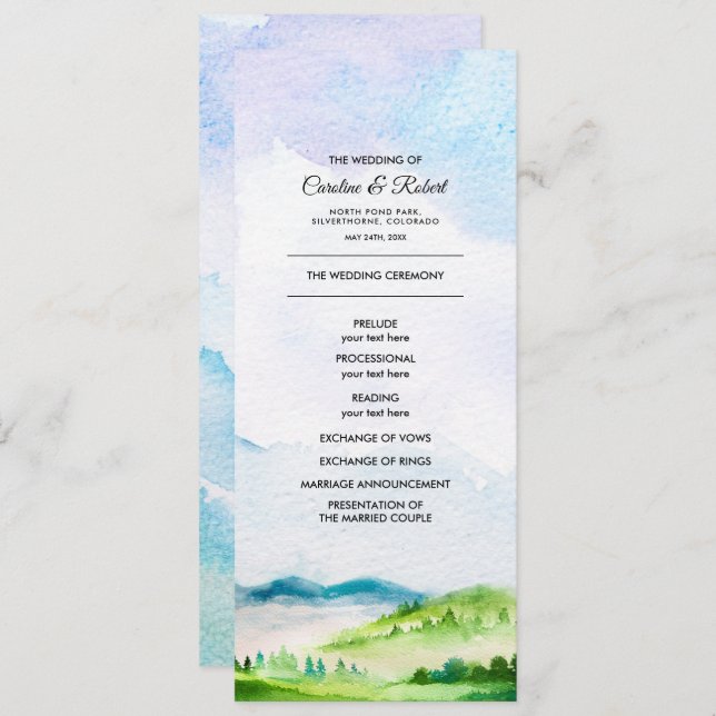 Wild Meadow | Spring Mountains Wedding Programs (Front/Back)
