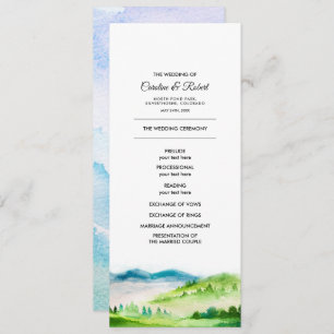 Wild Meadow Spring Mountains Wedding Programs