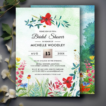Wild Meadow | Summer Forest Bridal Shower Invites by YourWeddingDay at Zazzle