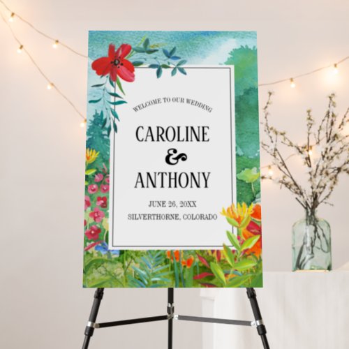 Wild Meadow  Summer Forest Wedding Welcome Sign