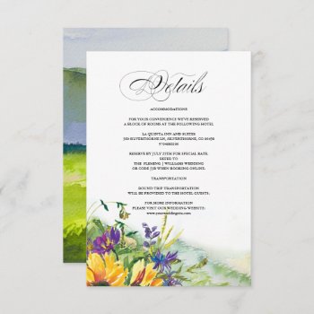 Wild Meadow | Sunflowers Wedding Details Cards by YourWeddingDay at Zazzle