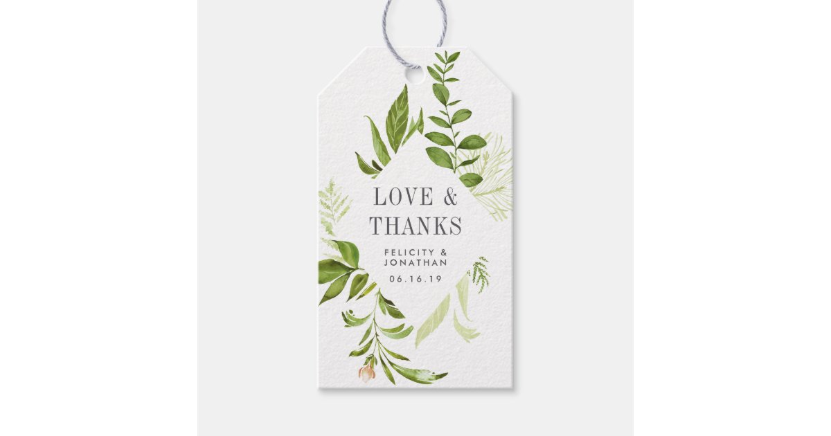 Thank You Tags Printable Gift Tags Greenery Wedding Favor Tags