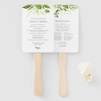 Wild Meadow Wedding Program Hand Fan