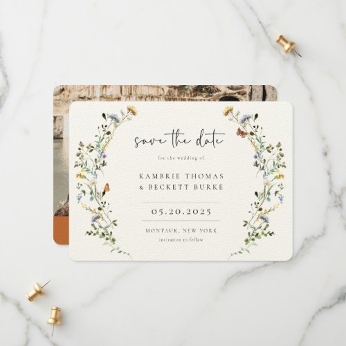 Wild Meadow Wreath Floral Photo Save The Date