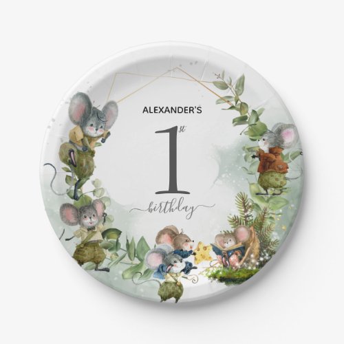 Wild Mice 1st Birthday Party Invitation Paper Plates