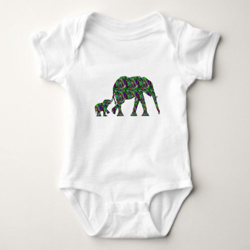 Wild Mom  Baby Elephant kids Toddler Baby Bodysuit