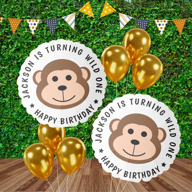 Wild Monkey Jungle Safari Animal Kids Birthday  Balloon (Creator Uploaded)