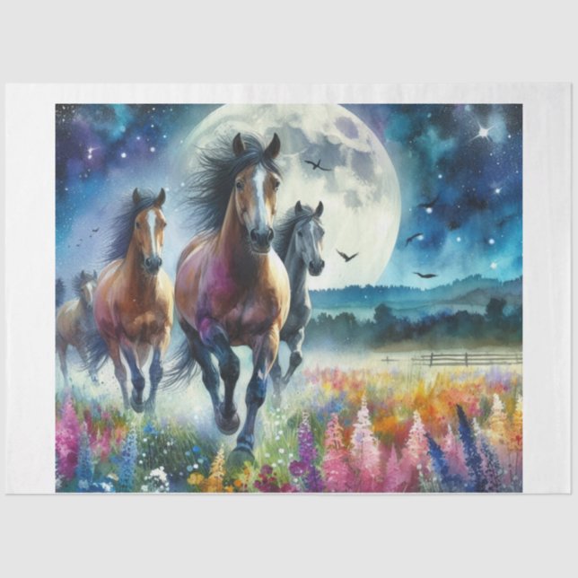 Wild Moon Horses Tissue Paper (Front)