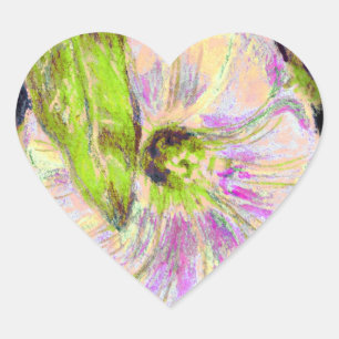 Wild Morning Glory by Alexandra Cook Heart Sticker