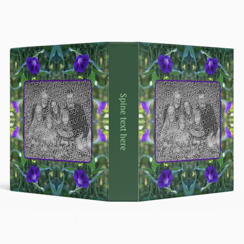Wild Morning Glory Flowers Frame Add Your Photo 3 Ring Binder