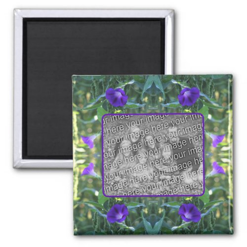 Wild Morning Glory Flowers Frame Add Your Photo Magnet