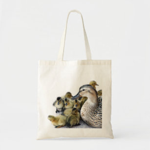 Wild Mother Duck and Ducklings Tote Bag