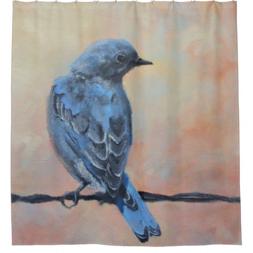 Wild Mountain Bluebird Fine Art Shower Curtain