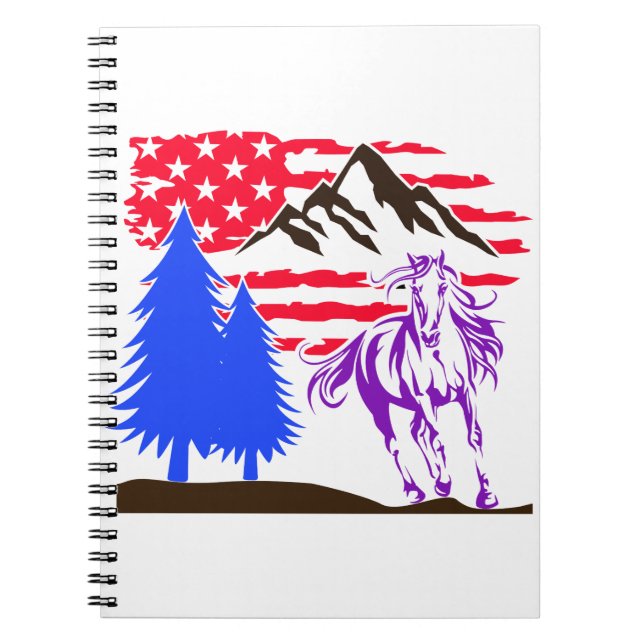 Wild Mountain Horse Galloping Notebook (Front)