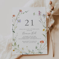 Wild Multicolor Floral 21st Birthday Party