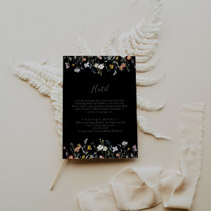 Wild Multicolor Floral Black Hotel Enclosure Card
