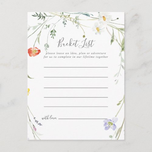 Wild Multicolor Floral Bucket List Cards