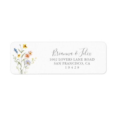 Wild Multicolor Floral Return Address Label