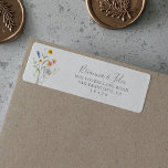 Wild Multicolor Floral Return Address Label<br><div class="desc">This wild multicolor floral return address label is perfect for a rustic wedding. The design features watercolor pink,  blush,  purple,  navy and white elegant flowers with emerald green leaves.</div>