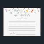 Wild Multicolor Floral Wedding Advice Card<br><div class="desc">This wild multicolor floral  wedding advice card is perfect for a modern wedding. The design features watercolor pink,  blush,  purple,  navy and white elegant flowers with emerald green leaves.

Personalize the cards with the names of the bride and groom,  parents-to-be or graduate.</div>