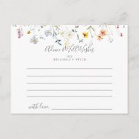 Wild Multicolor Floral Wedding Advice Card