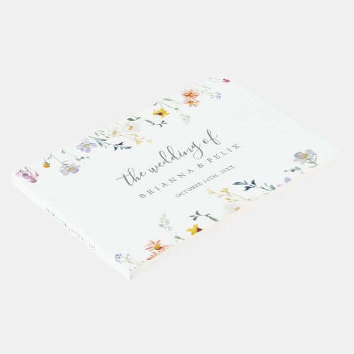 Wild Multicolor Floral Wedding Guest Book