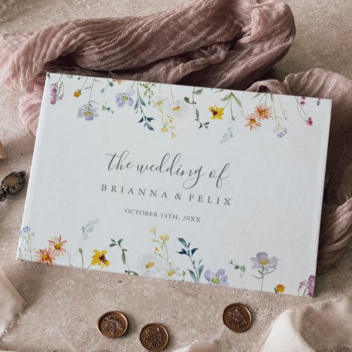 Wild Multicolor Floral Wedding Guest Book