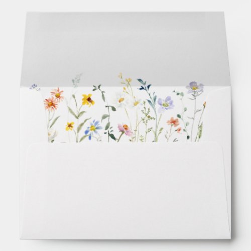 Wild Multicolor Floral Wedding Invitation Envelope