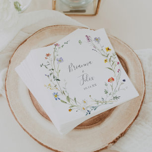 Wild Multicolor Floral Wedding Napkin