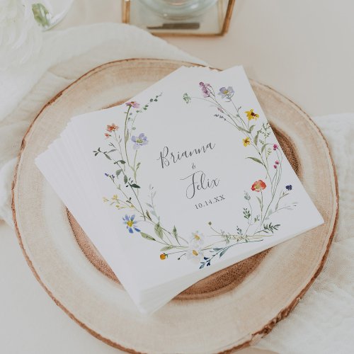 Wild Multicolor Floral Wedding Napkin