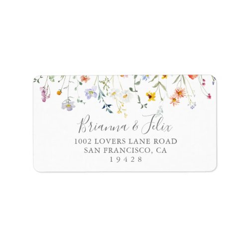 Wild Multicolor Floral Wedding RSVP Address Label